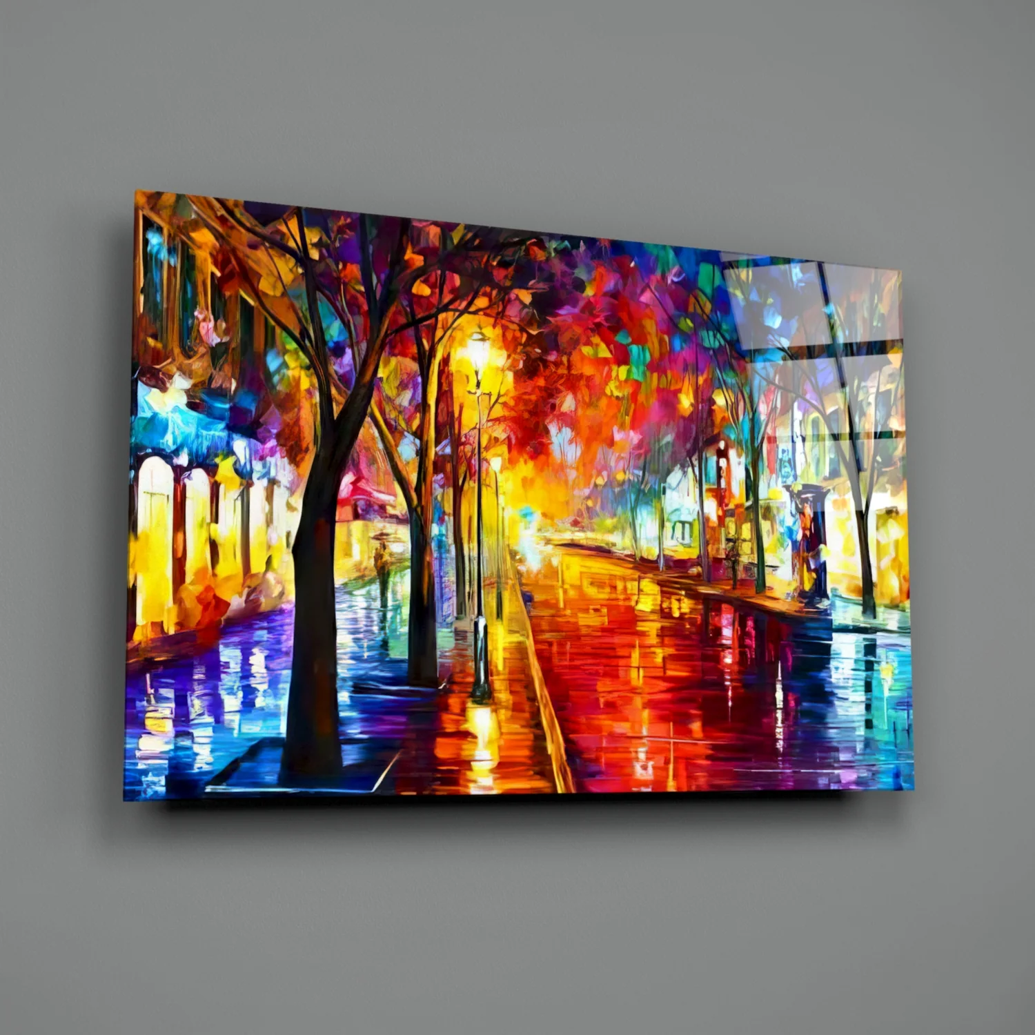 Lighted Street Glass Wall Art - Image 2