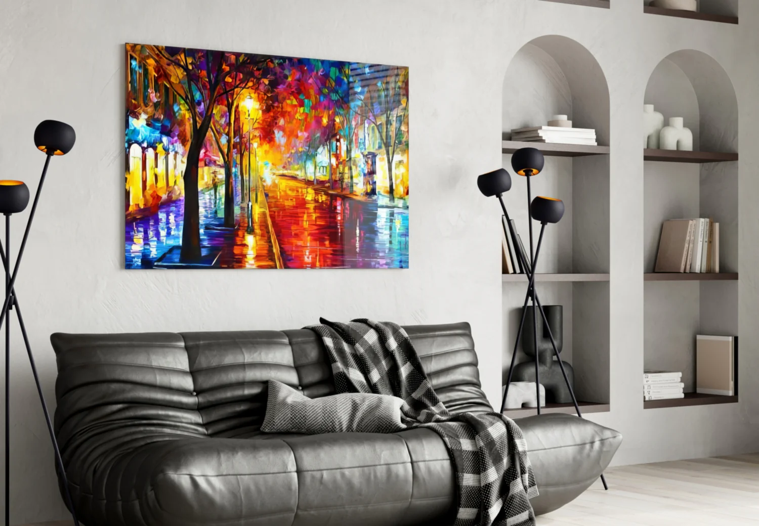 Lighted Street Glass Wall Art - Image 4