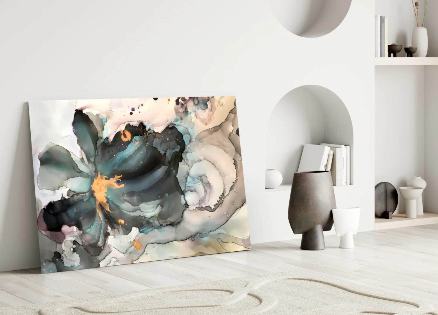 Marble Flower Glass Wall Art - Image 3