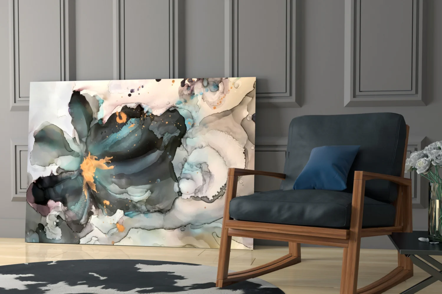 Marble Flower Glass Wall Art - Image 6