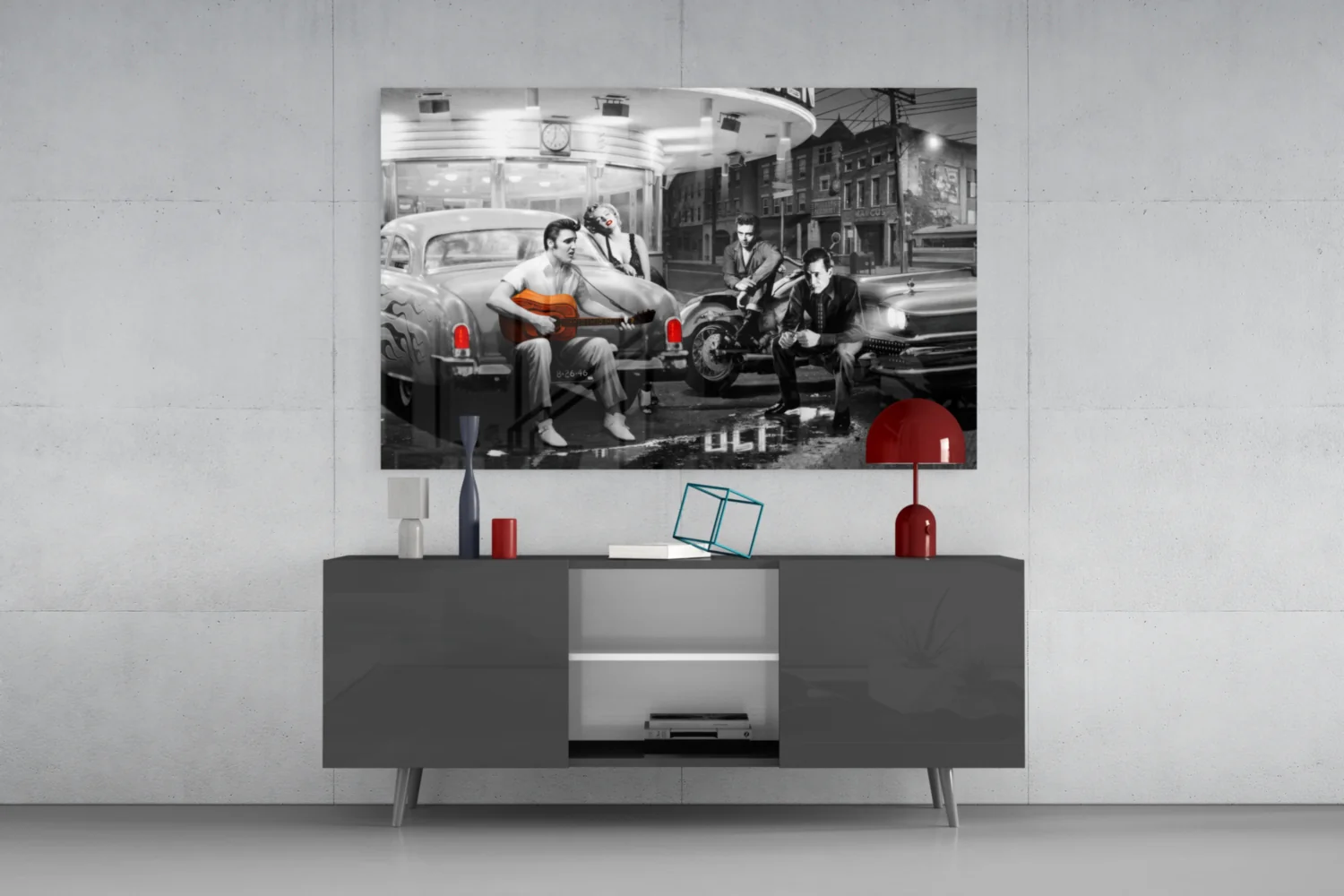 Marilyn Elvis Retro Glass Wall Art - Image 8