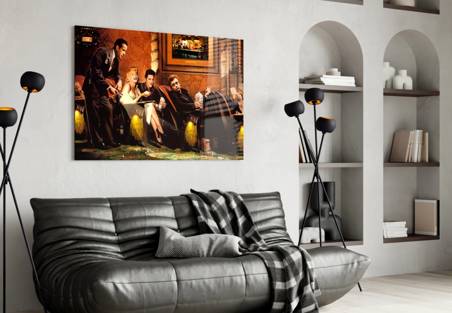 Marilyn Elvis Humphrey Cinema Glass Wall Art - Image 4