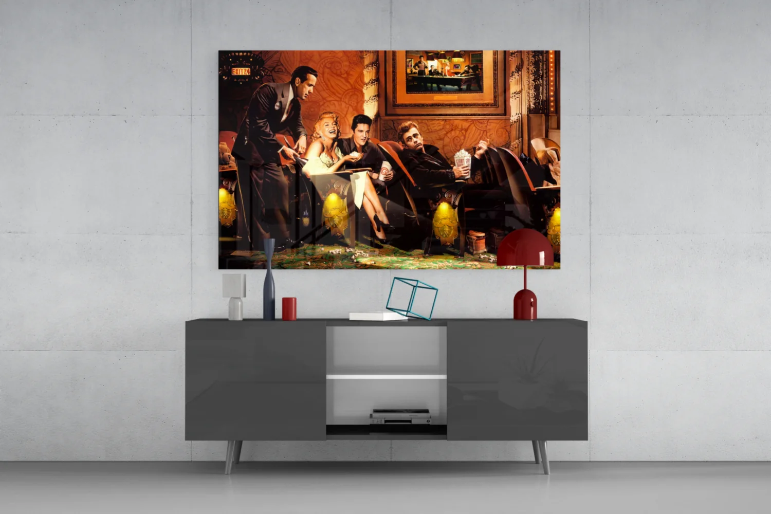 Marilyn Elvis Humphrey Cinema Glass Wall Art - Image 8