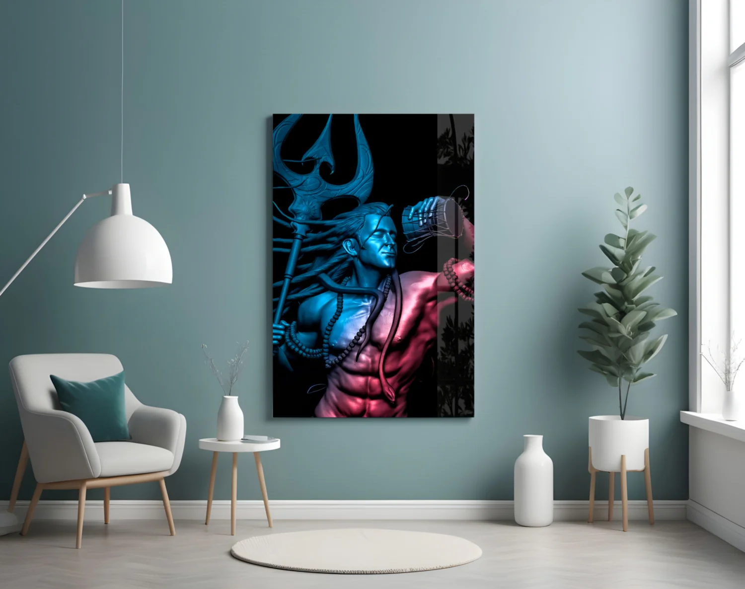 Har Har Mahadev Glass Wall Art - Image 4