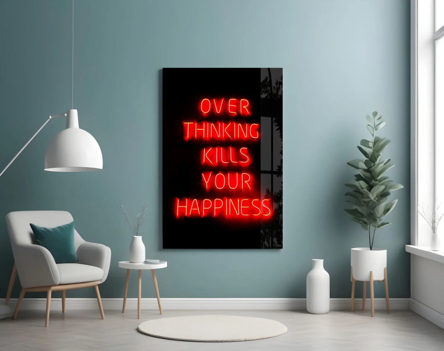Over Thinking Glass Wall Art - Image 4