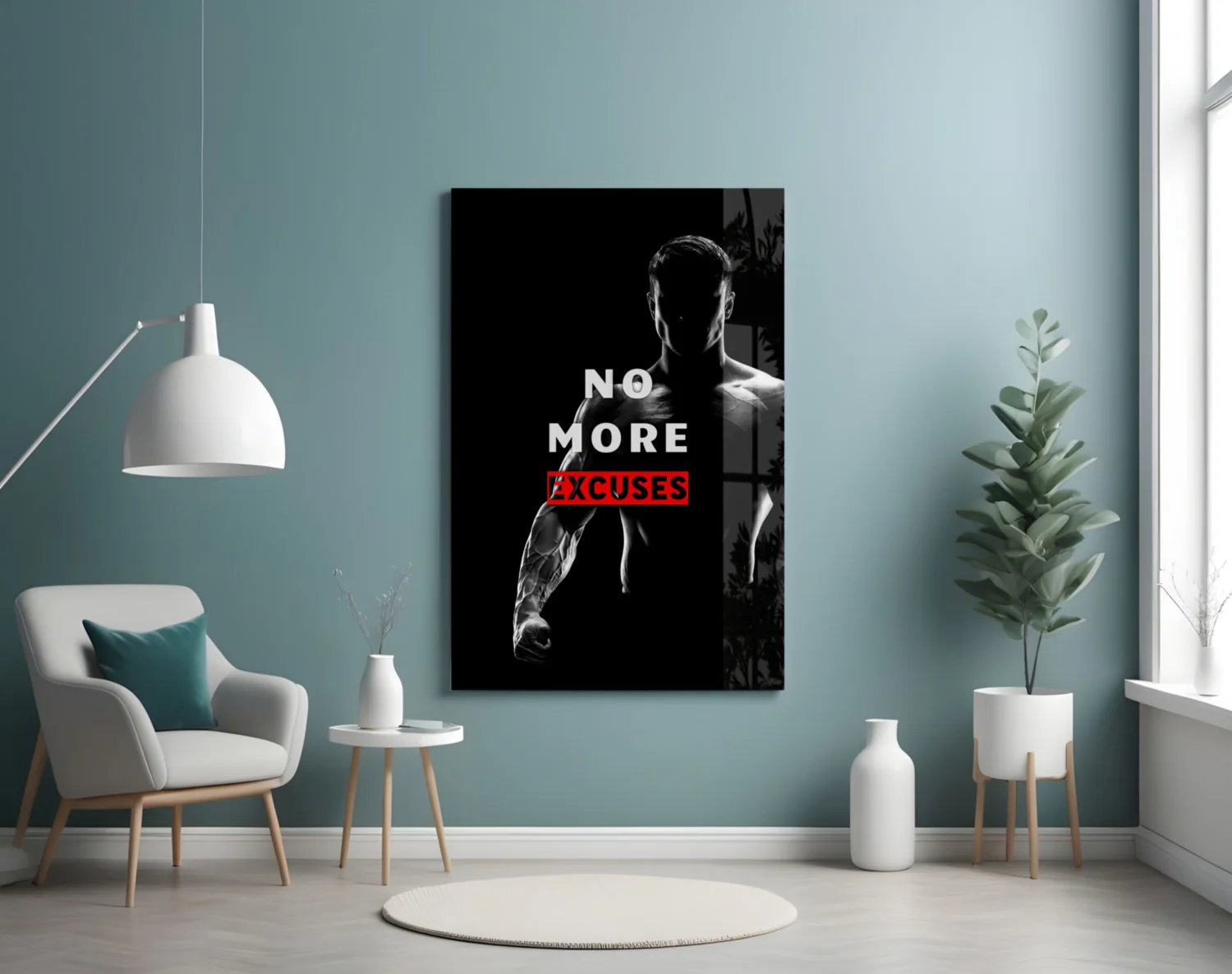 No More Excuses Glass Wall Art - Image 4