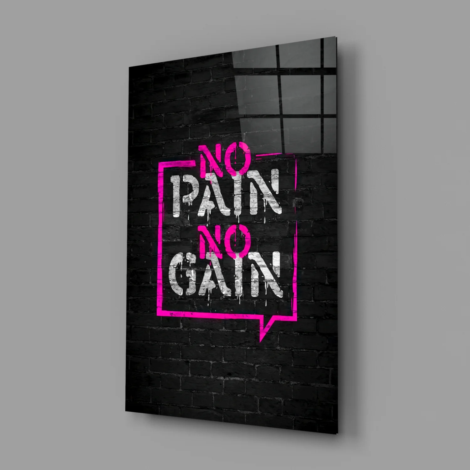 No Pain No Gain Glass Wall Art - Image 2