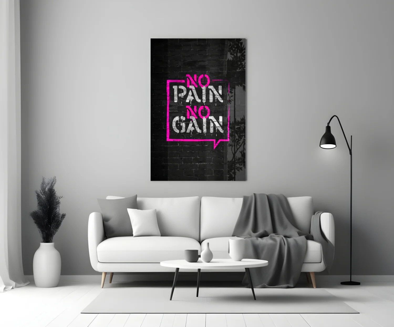 No Pain No Gain Glass Wall Art - Image 3