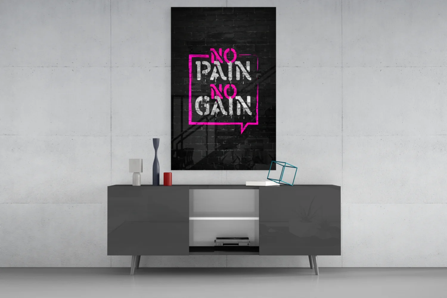 No Pain No Gain Glass Wall Art - Image 8