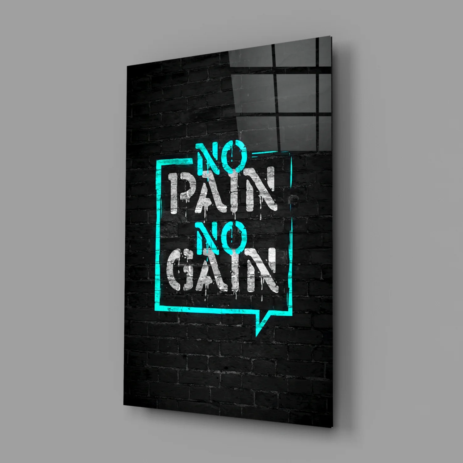 No Pain No Gain Glass Wall Art - Image 2