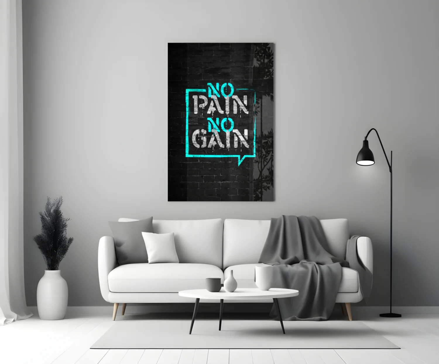 No Pain No Gain Glass Wall Art - Image 3