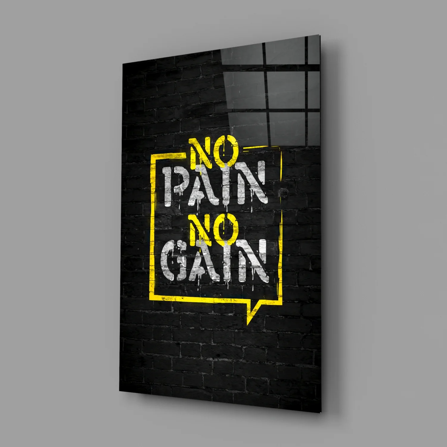 No Pain No Gain Glass Wall Art - Image 2