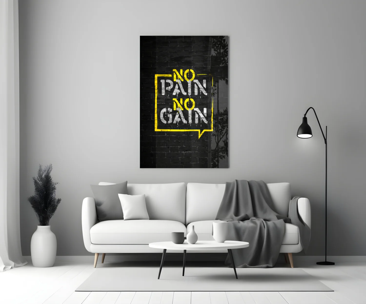 No Pain No Gain Glass Wall Art - Image 3