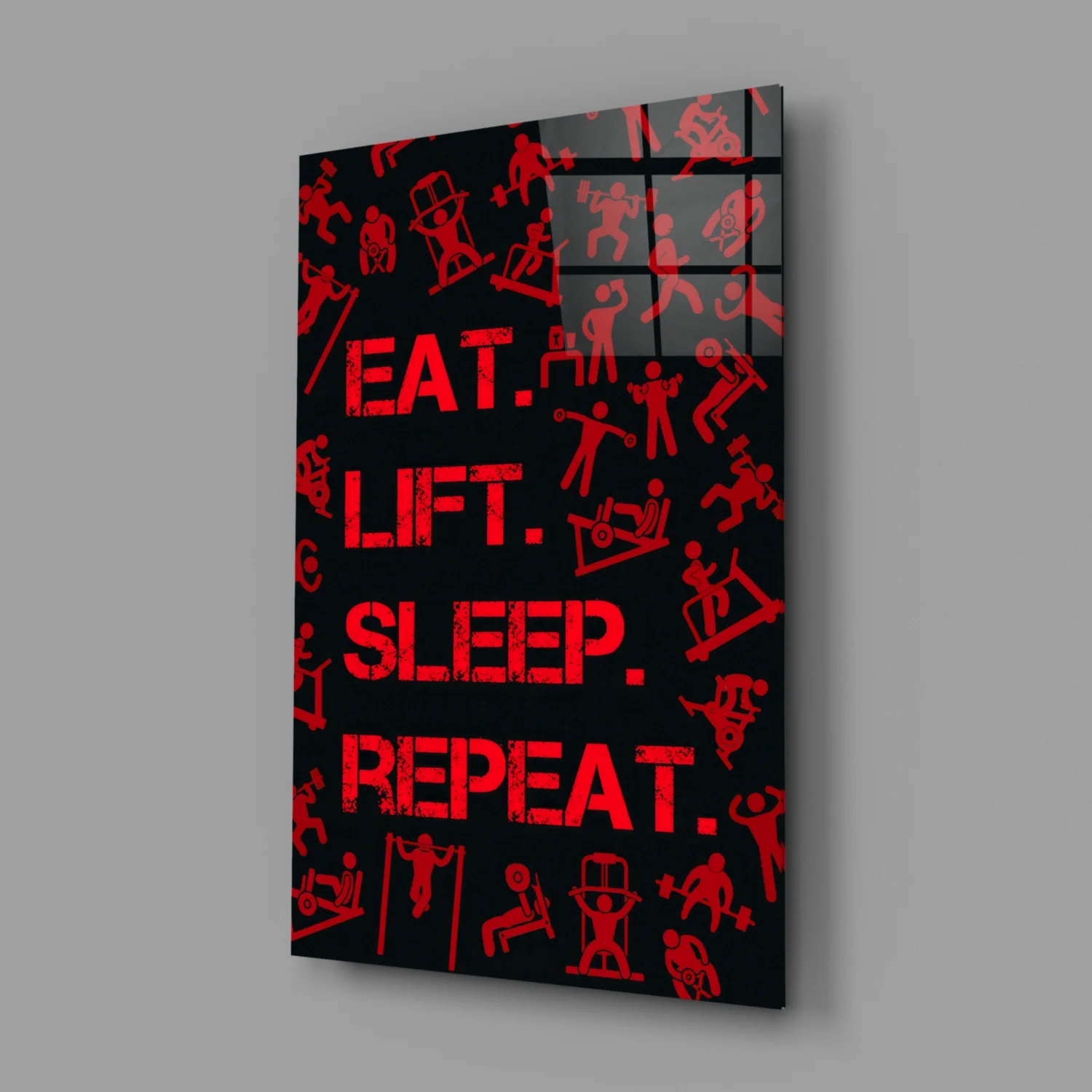Eat, Lift, Sleep Glass Wall Art - Image 2