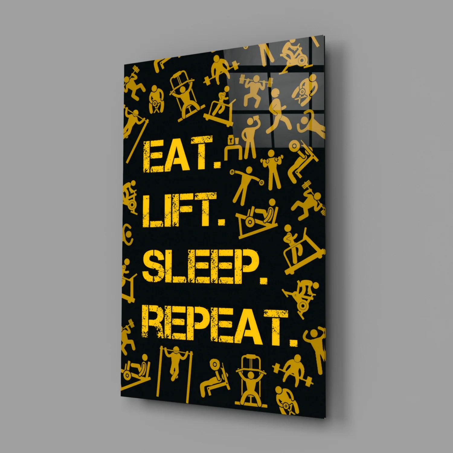 Eat, Lift, Sleep Glass Wall Art - Image 2