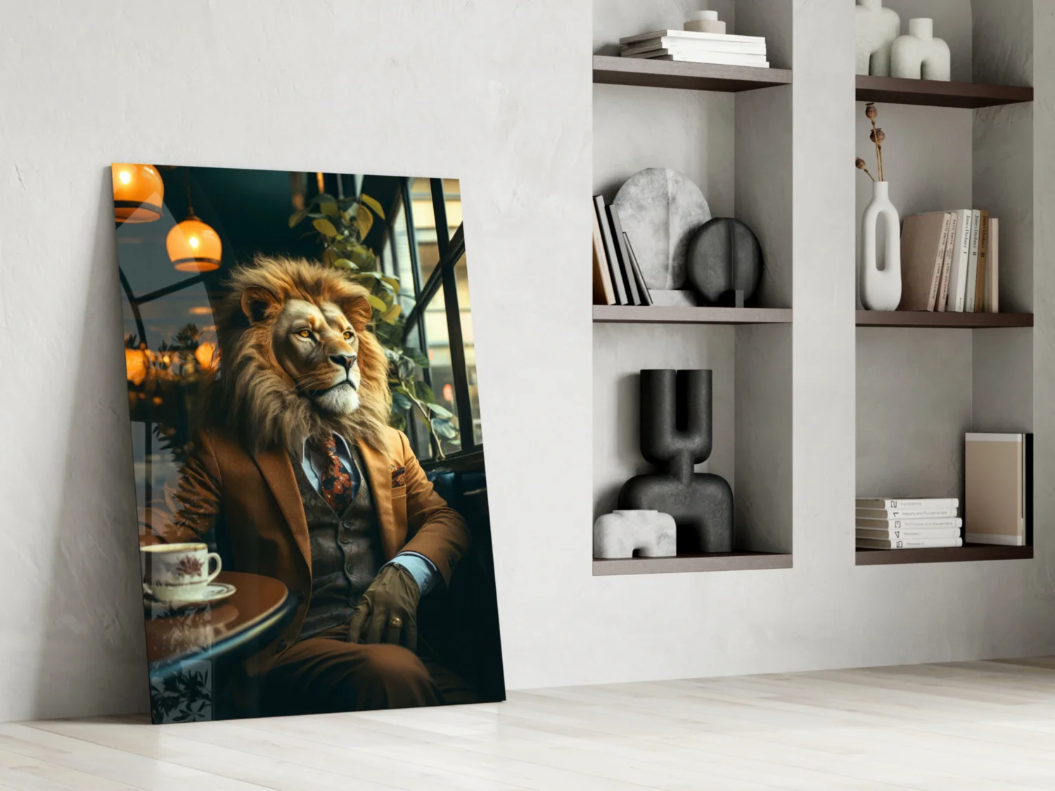 Lion Gentleman Glass Wall Art - Image 6