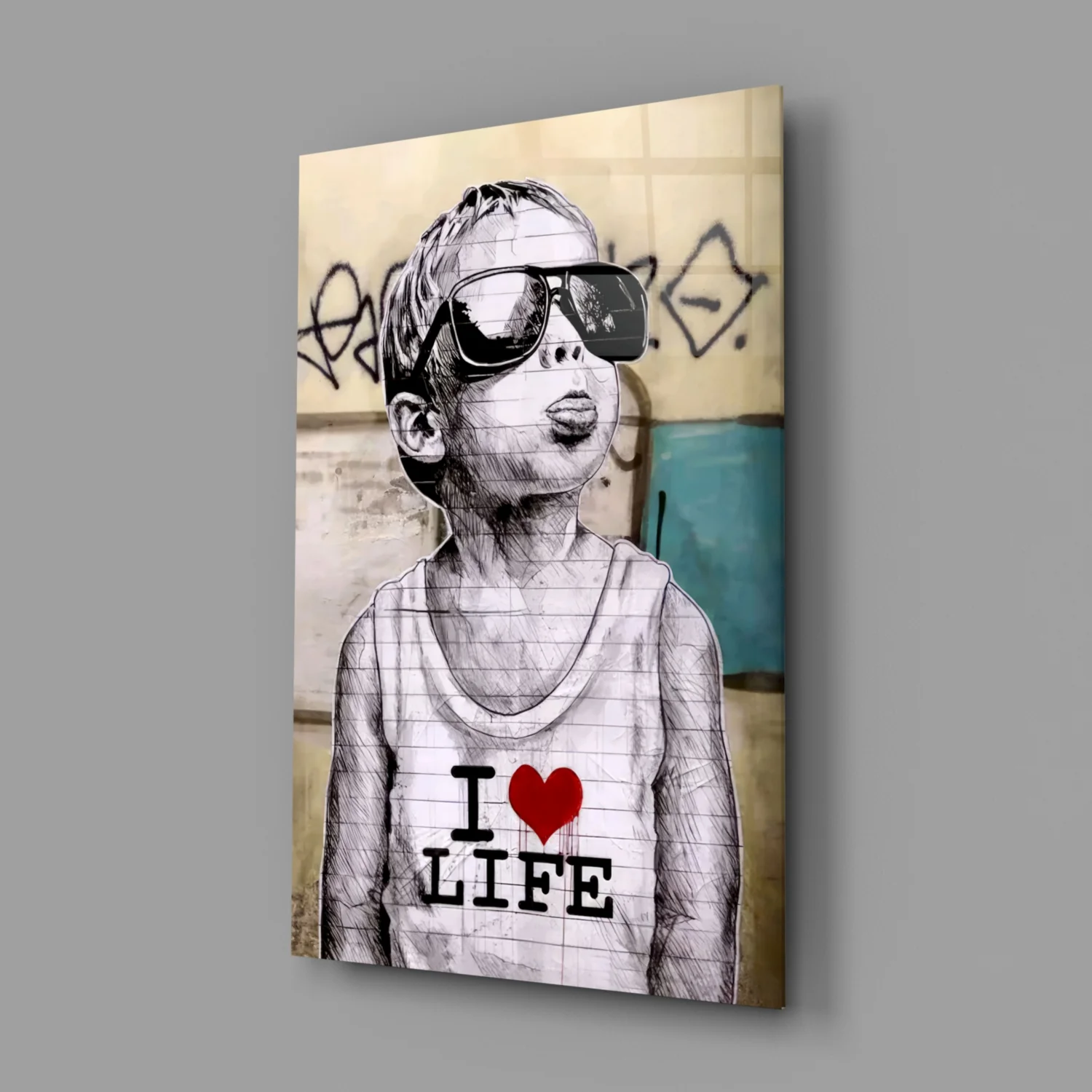 I Love Life Glass Wall Art - Image 2