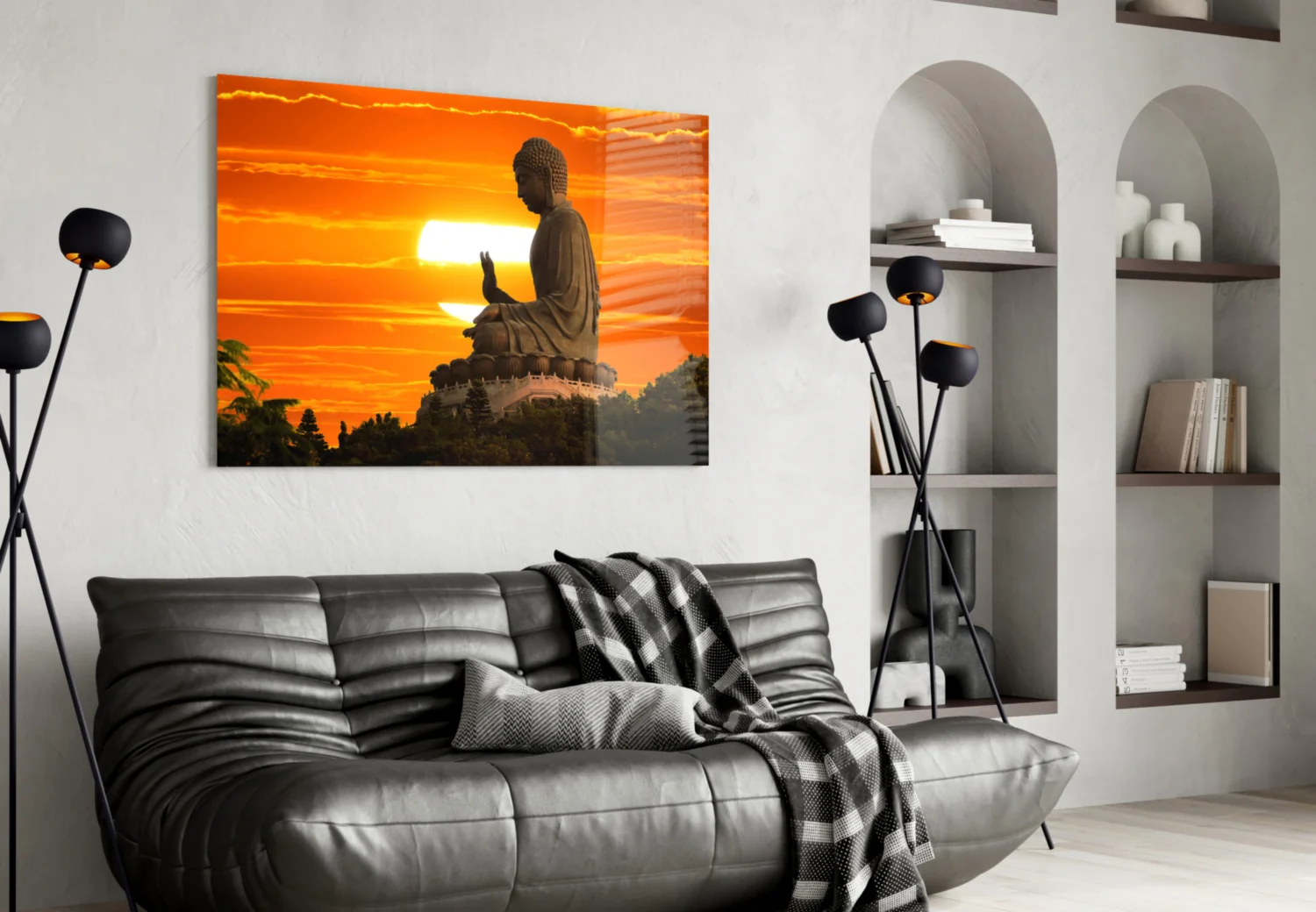 Buddha at Sunset Glass Wall Art - Image 4