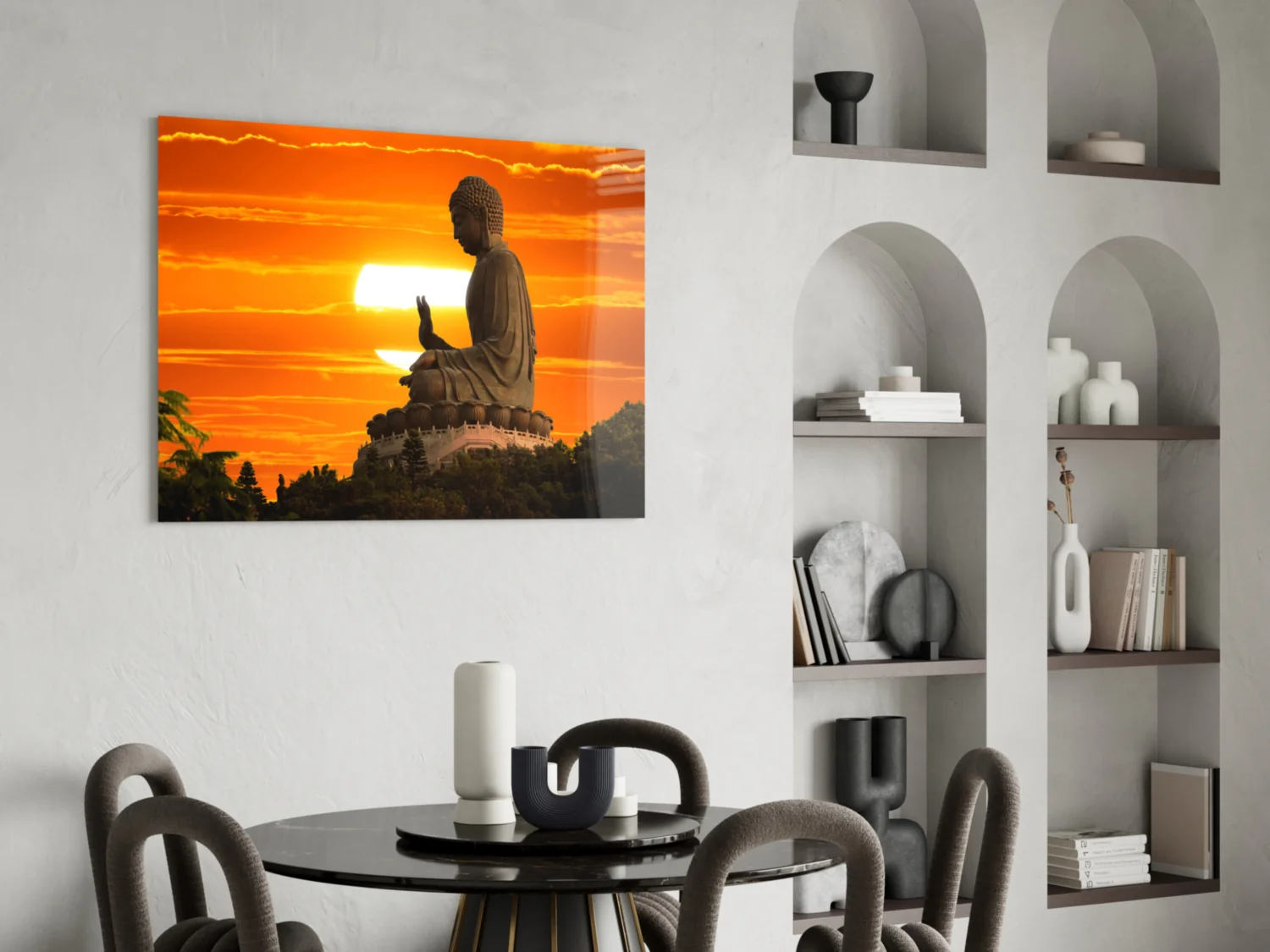 Buddha at Sunset Glass Wall Art - Image 5