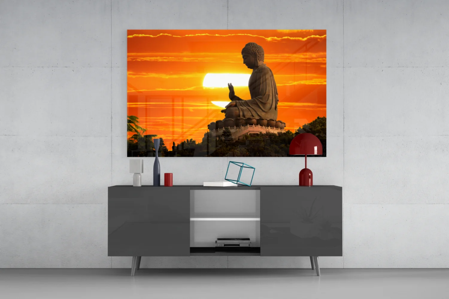 Buddha at Sunset Glass Wall Art - Image 8