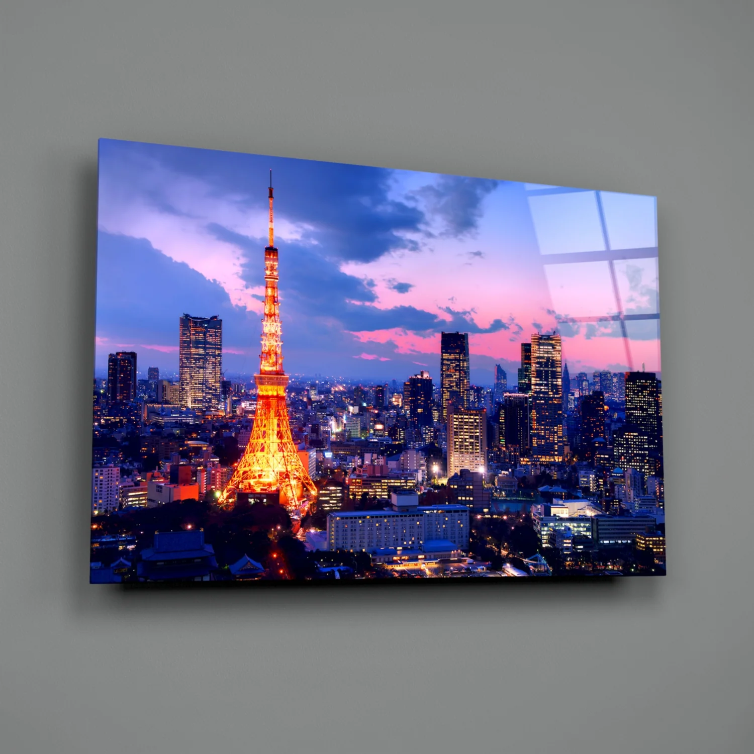 Tokyo Tower Twilight Glass Wall Art - Image 2
