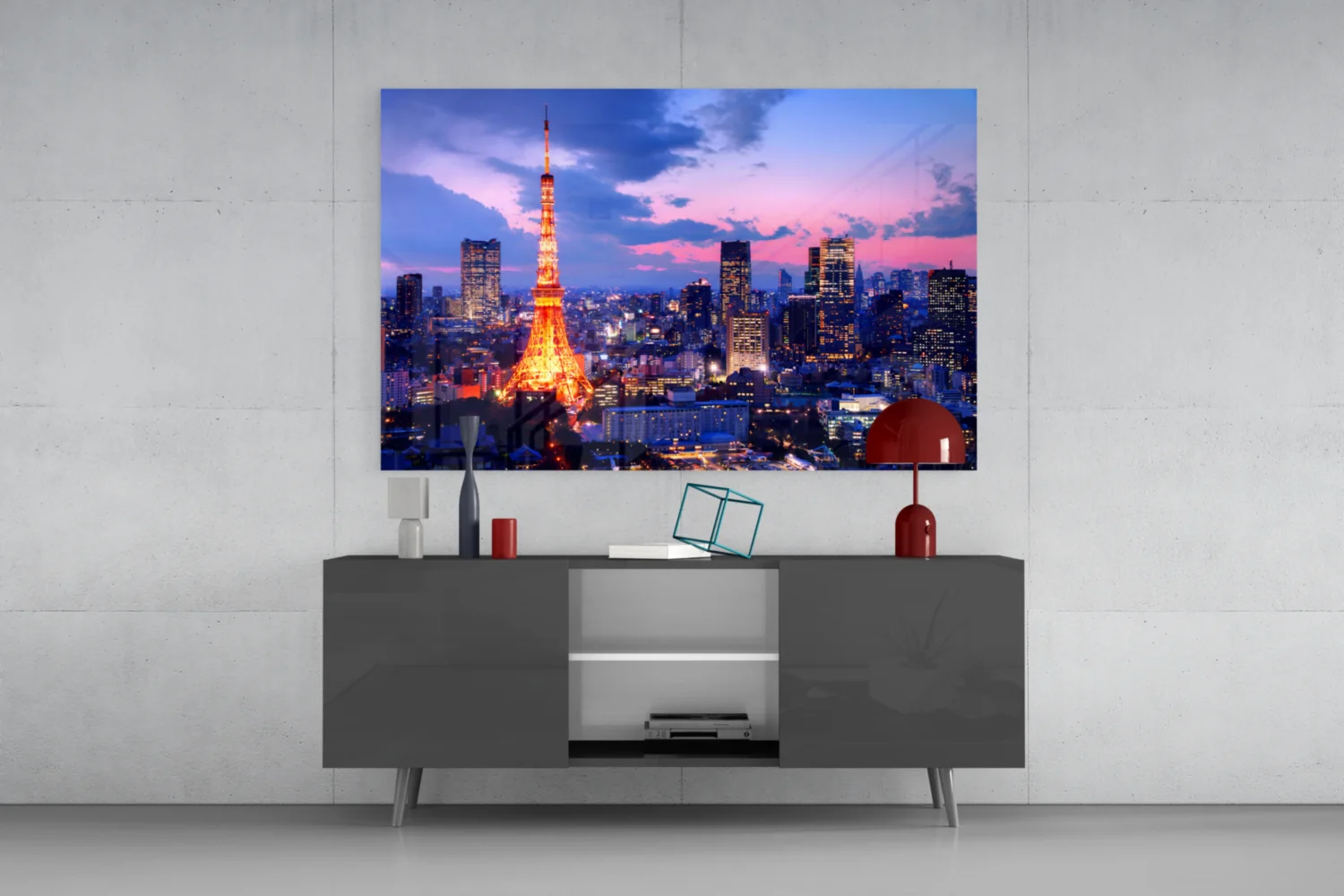 Tokyo Tower Twilight Glass Wall Art - Image 8