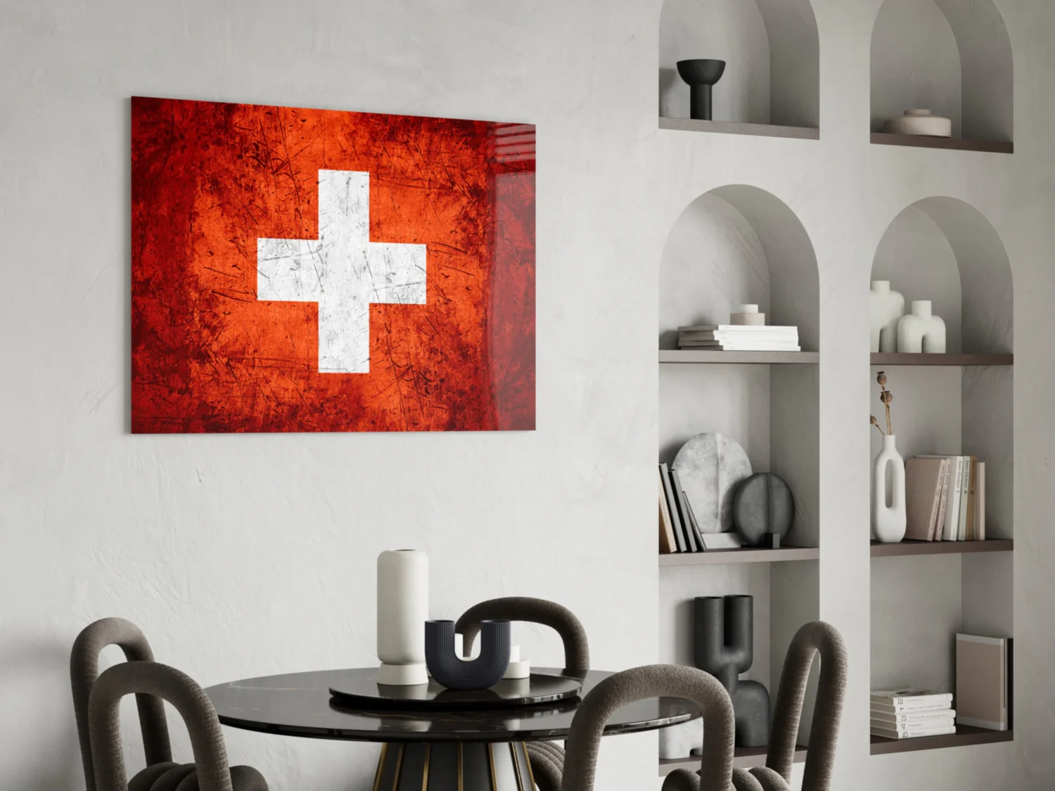 Flag of Switzerland Glass Wall Art - Image 5