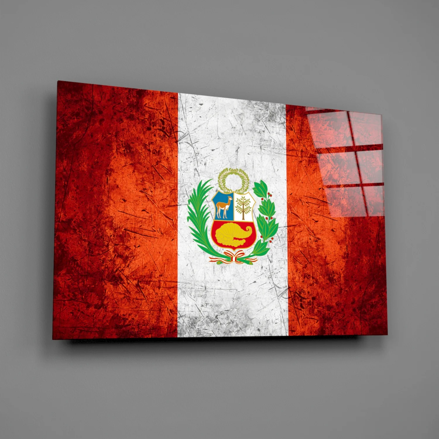 Flag of Peru Glass Wall Art - Image 2