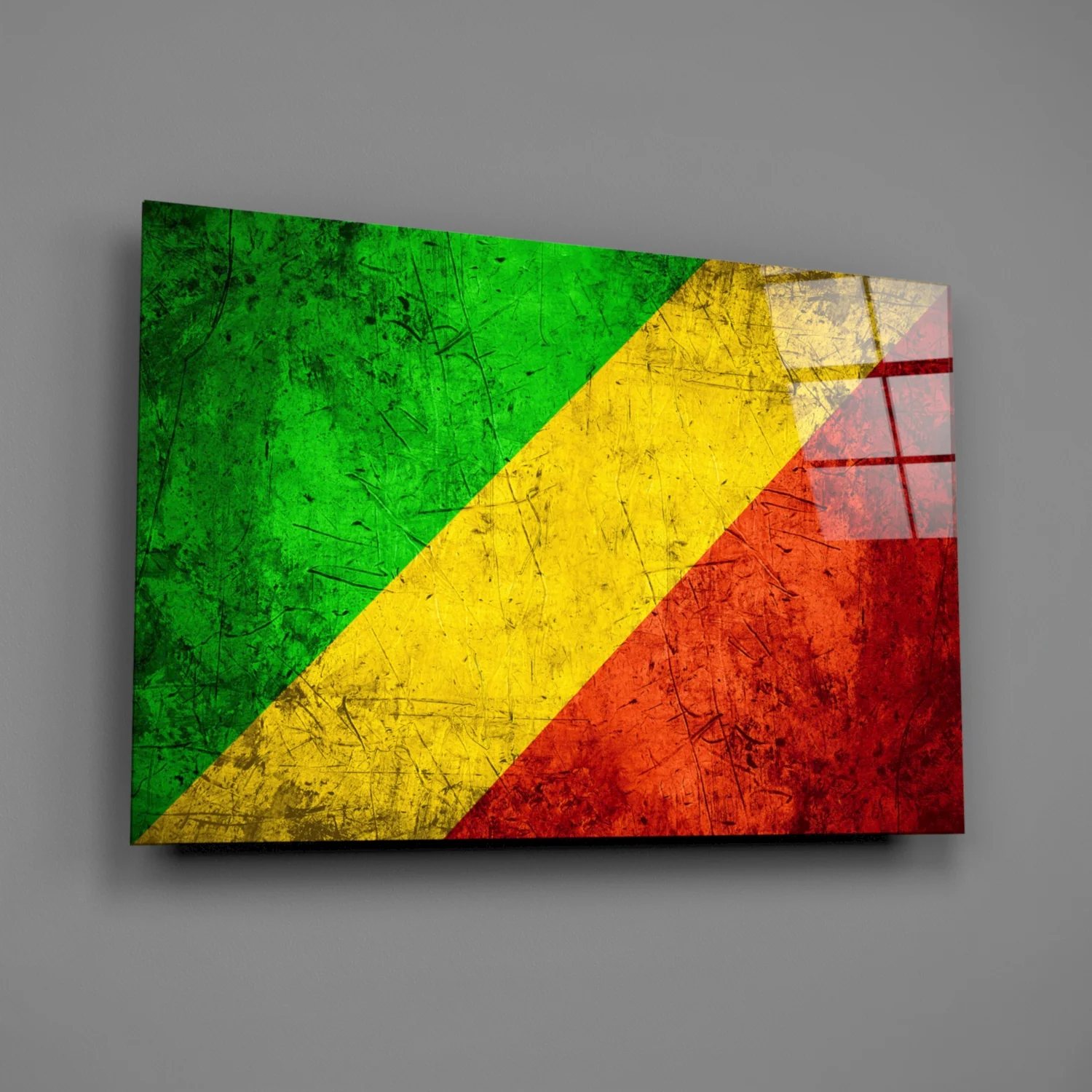 Flag of Republic of the Congo Glass Wall Art - Image 2
