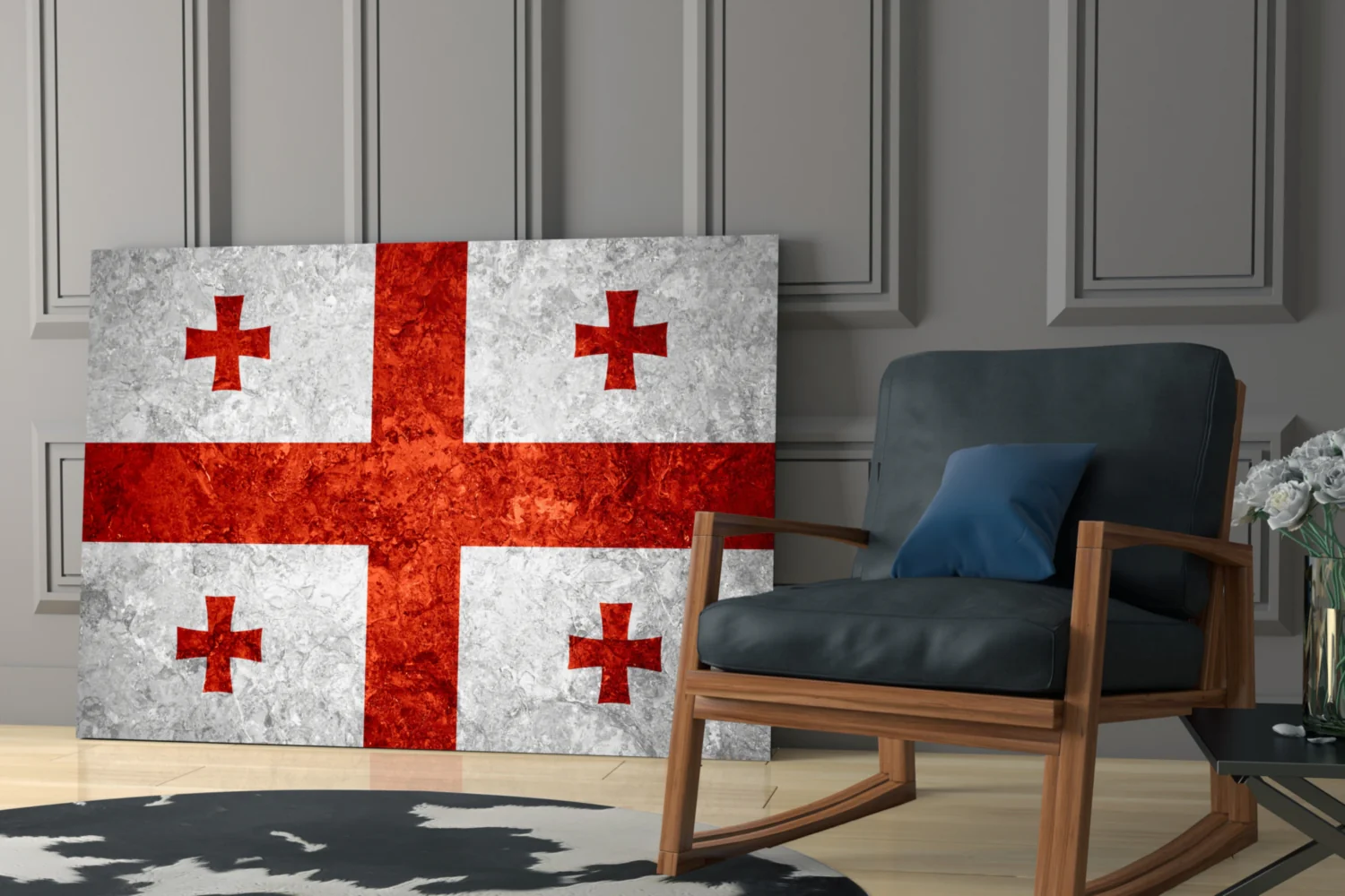 Flag of Georgia Glass Wall Art - Image 6