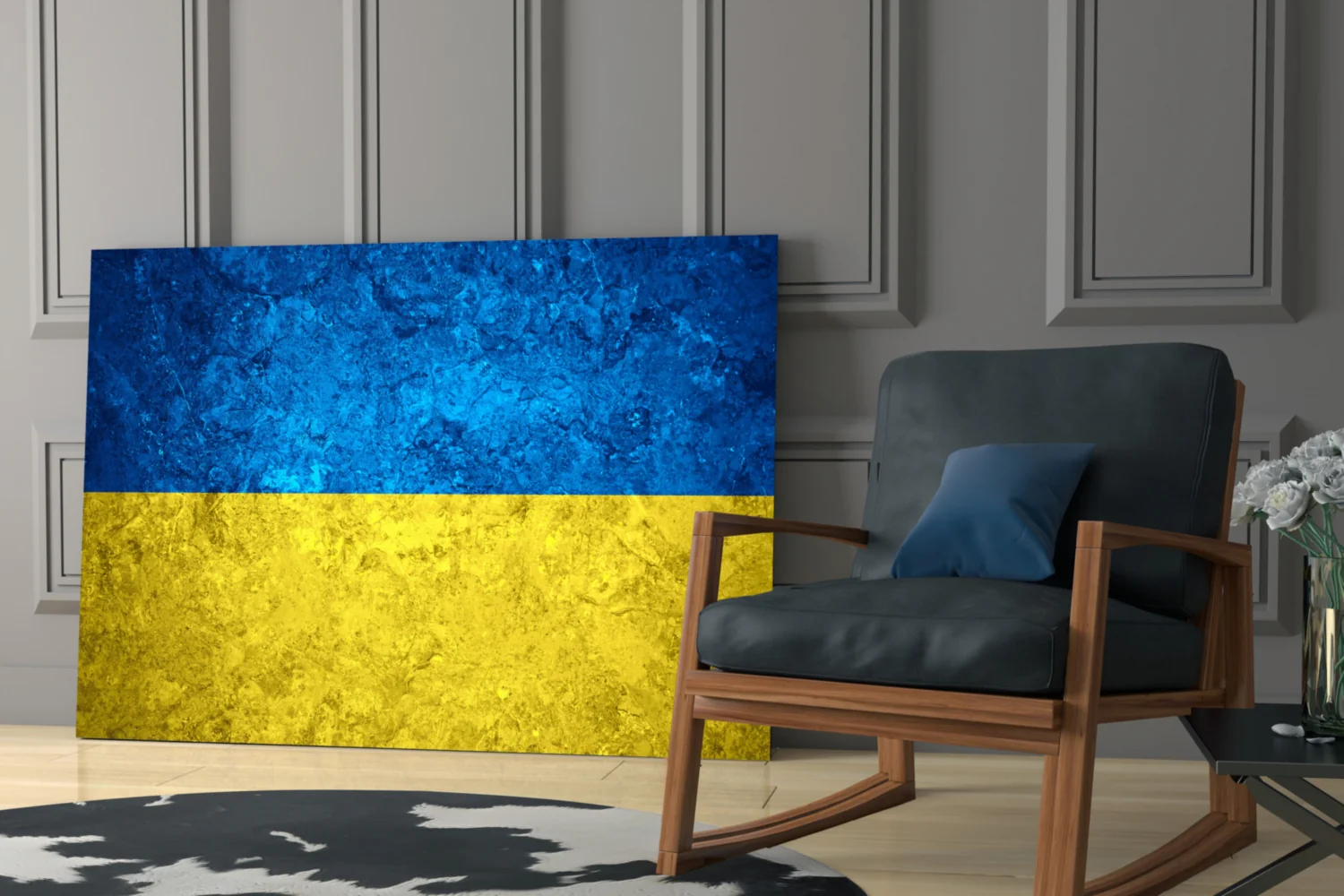 Flag of Ukraine Glass Wall Art - Image 6