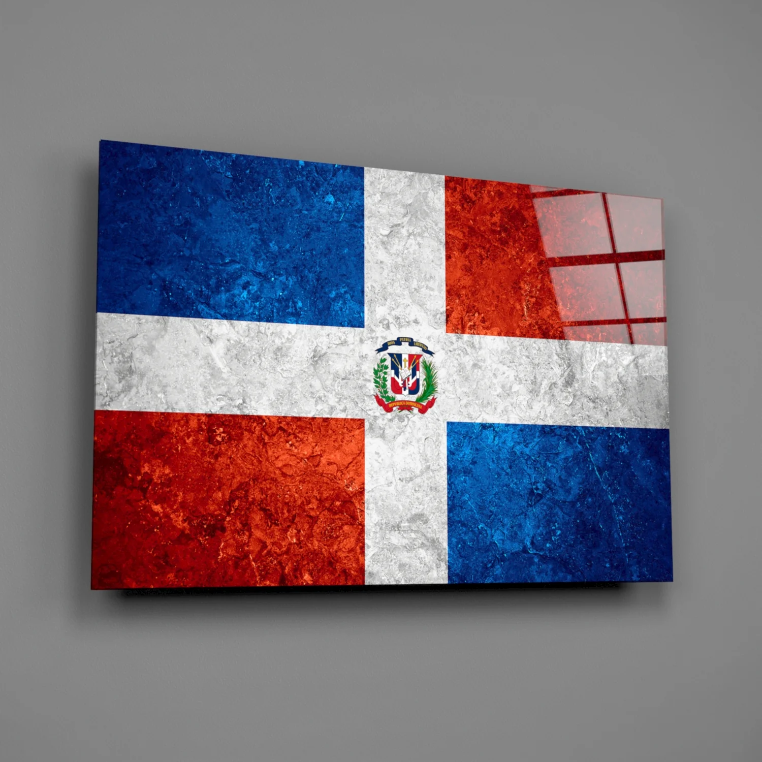 Flag of Dominic Republic Glass Wall Art - Image 2
