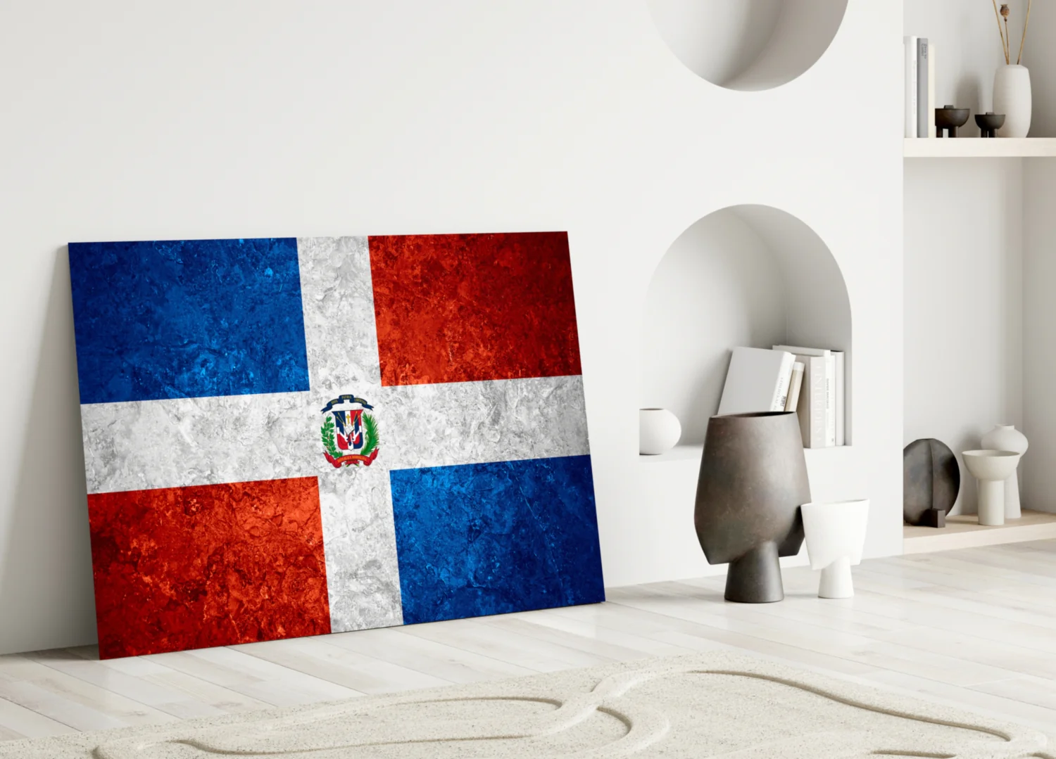 Flag of Dominic Republic Glass Wall Art - Image 3
