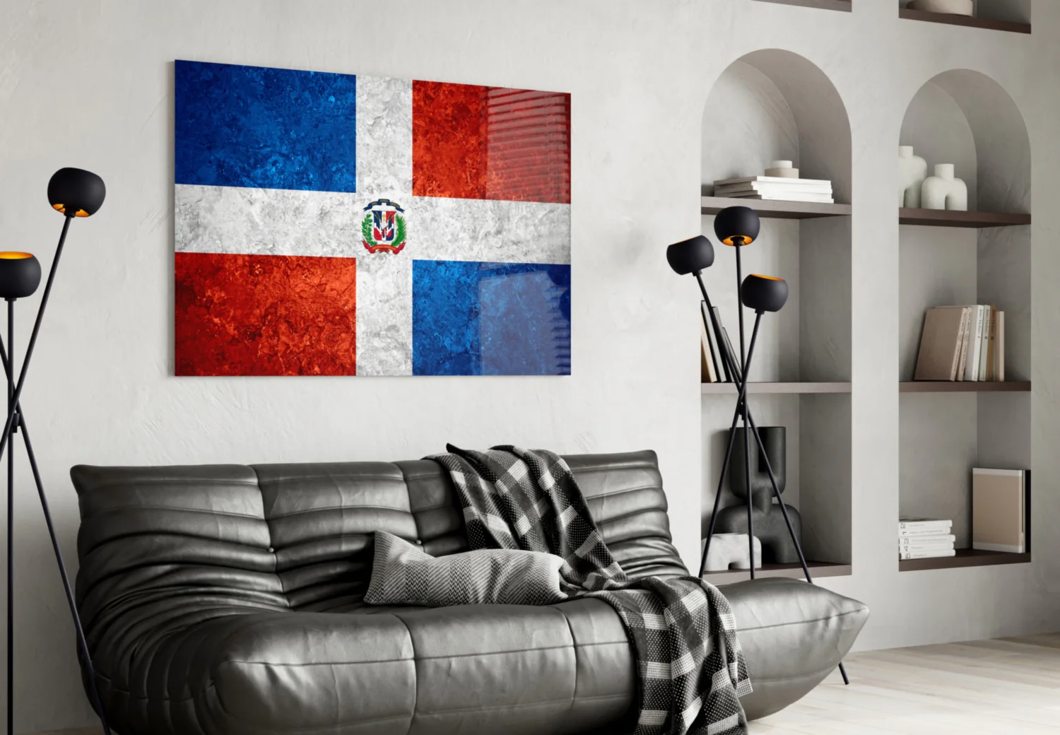 Flag of Dominic Republic Glass Wall Art - Image 4