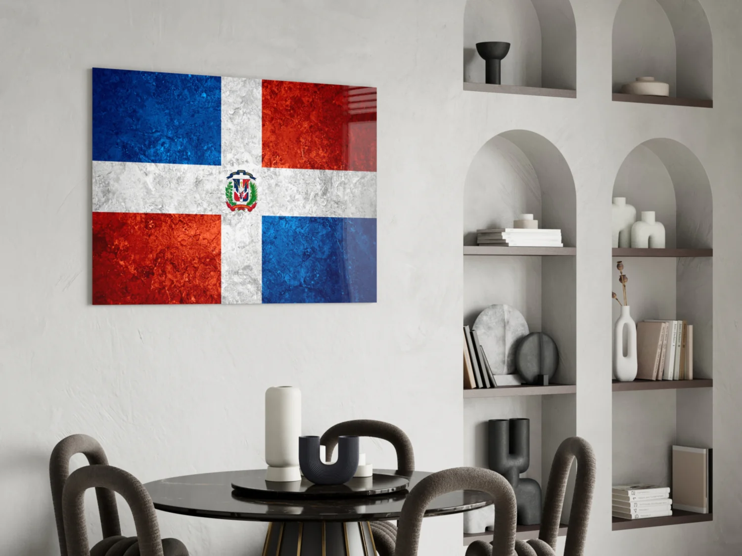 Flag of Dominic Republic Glass Wall Art - Image 5