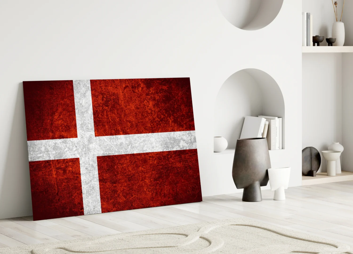 Flag of Denmark Glass Wall Art - Image 3