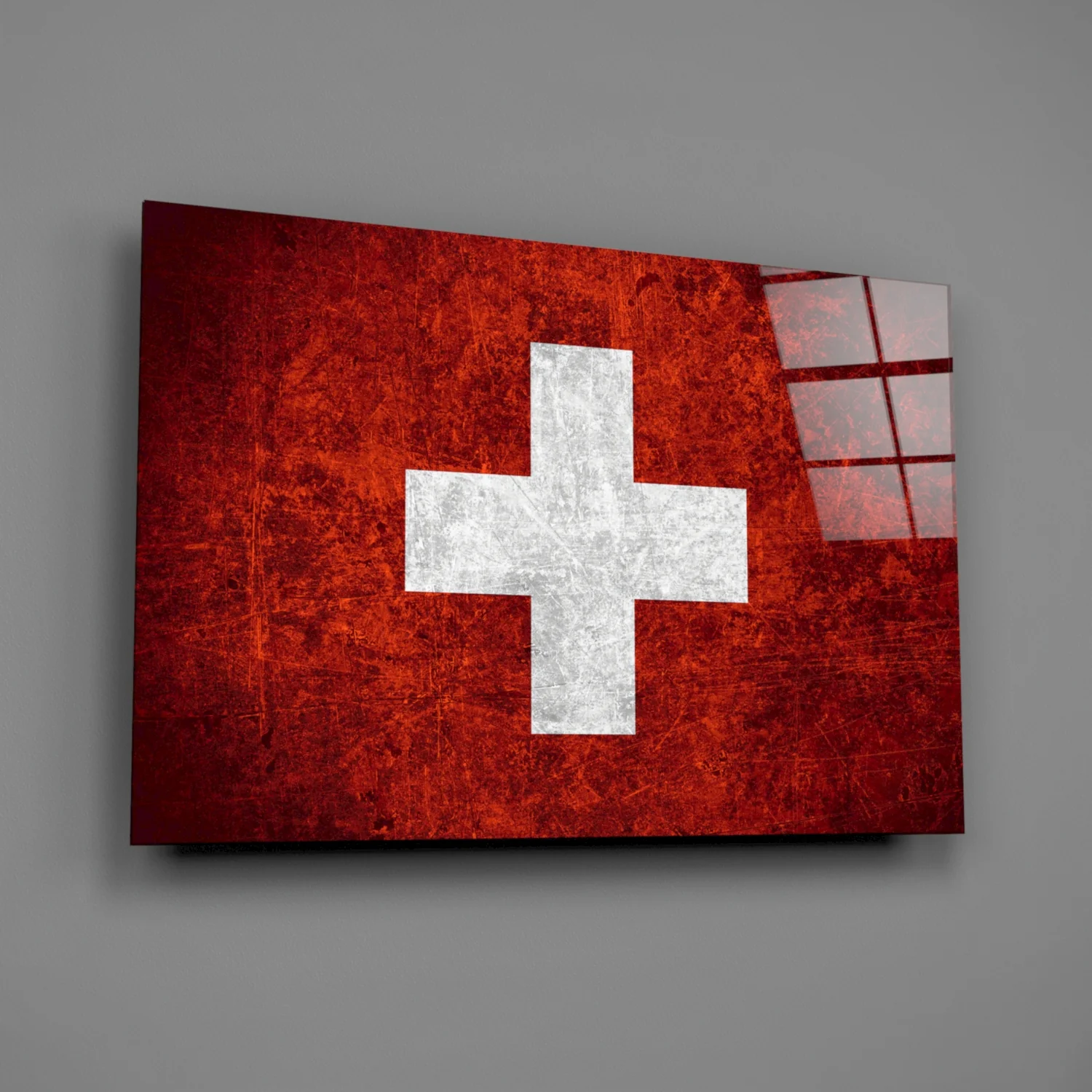 Flag of Switzerland Glass Wall Art - Image 2