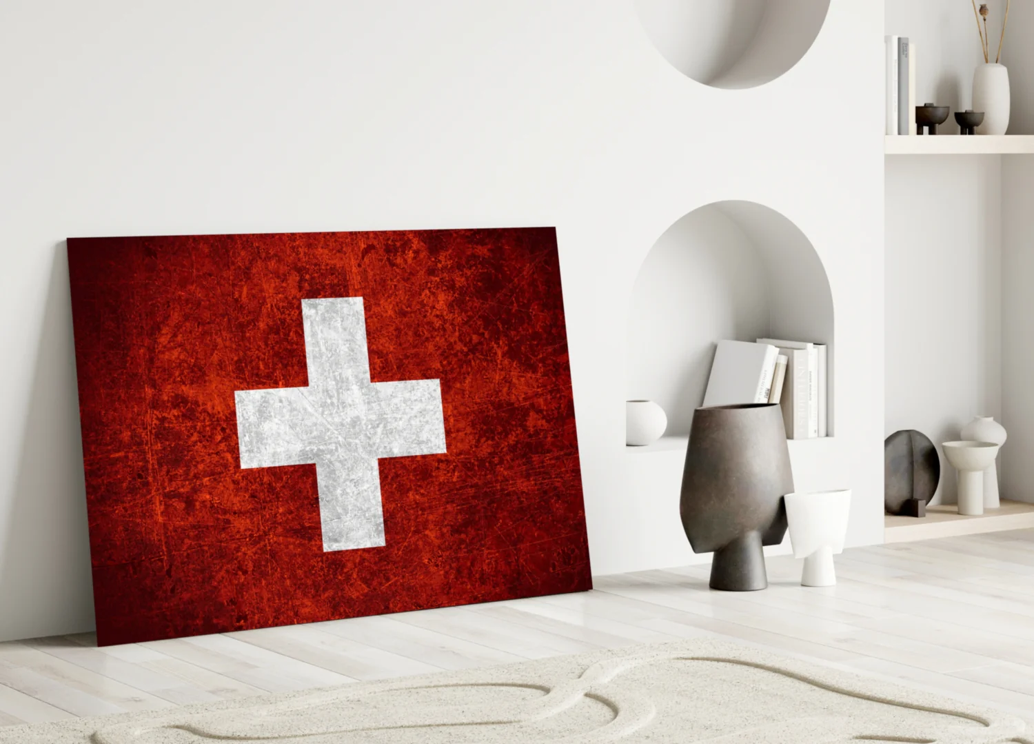 Flag of Switzerland Glass Wall Art - Image 3