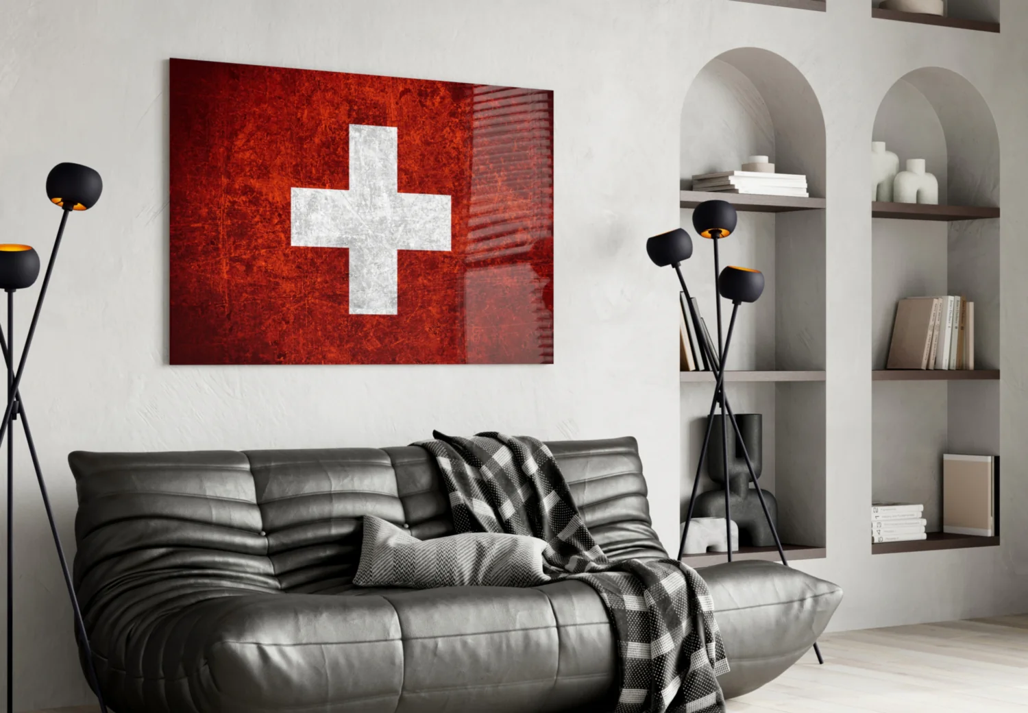 Flag of Switzerland Glass Wall Art - Image 4