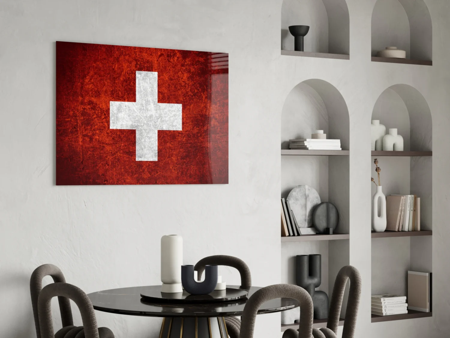 Flag of Switzerland Glass Wall Art - Image 5