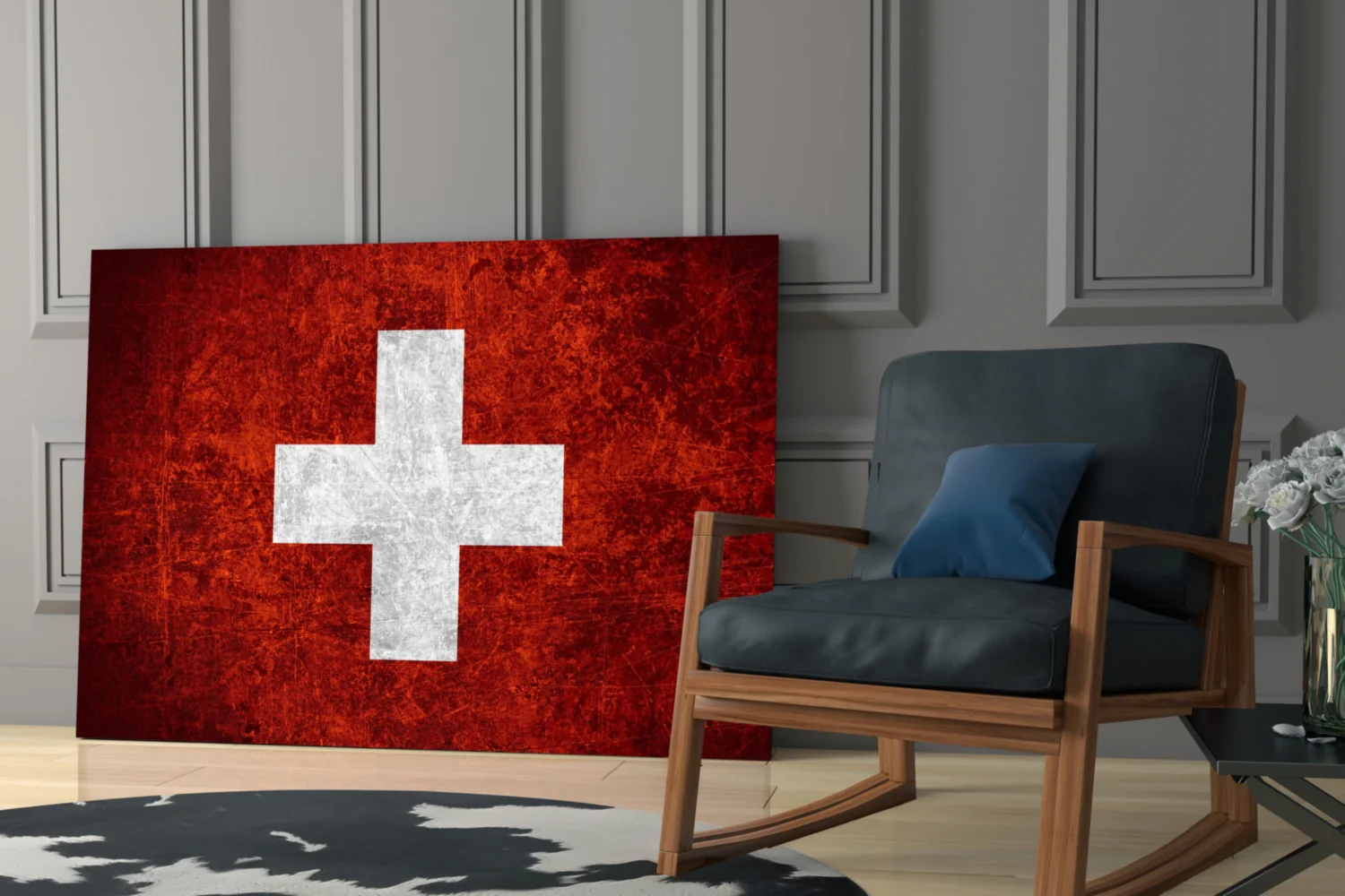 Flag of Switzerland Glass Wall Art - Image 6