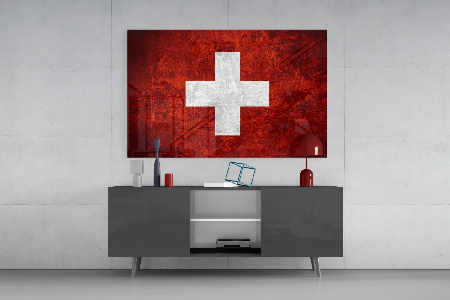 Flag of Switzerland Glass Wall Art - Image 8