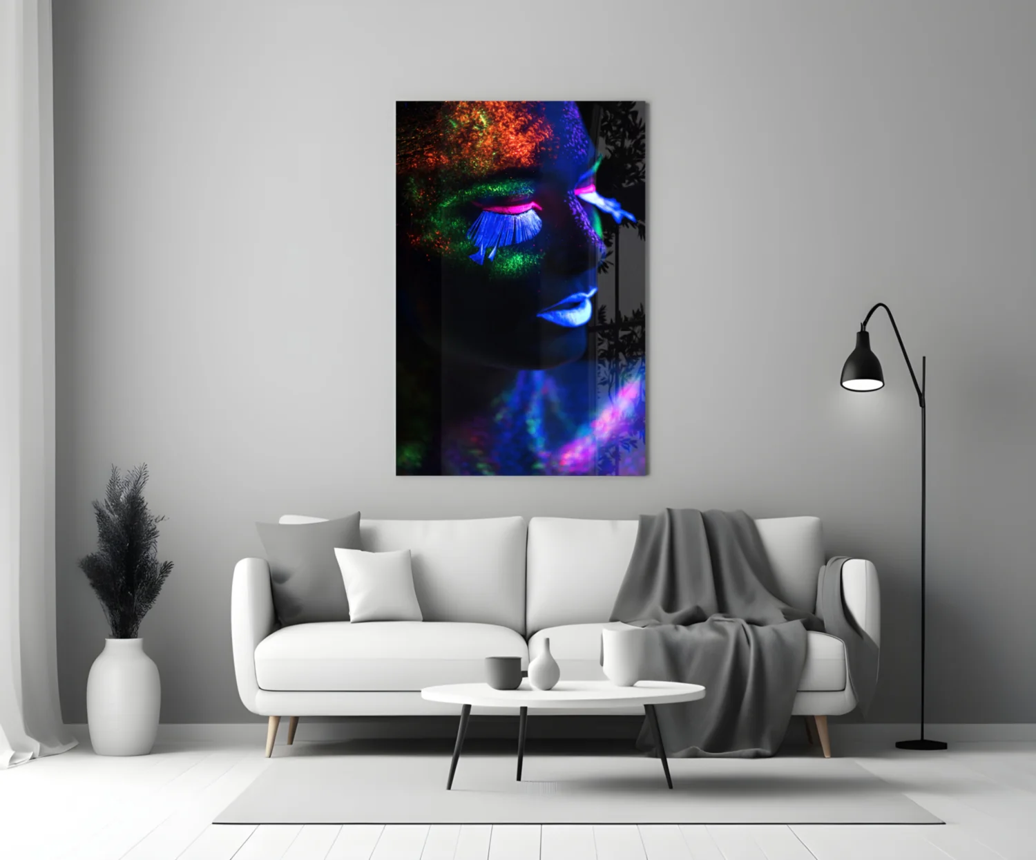 Neon Make Up Glass Wall Art - Image 3