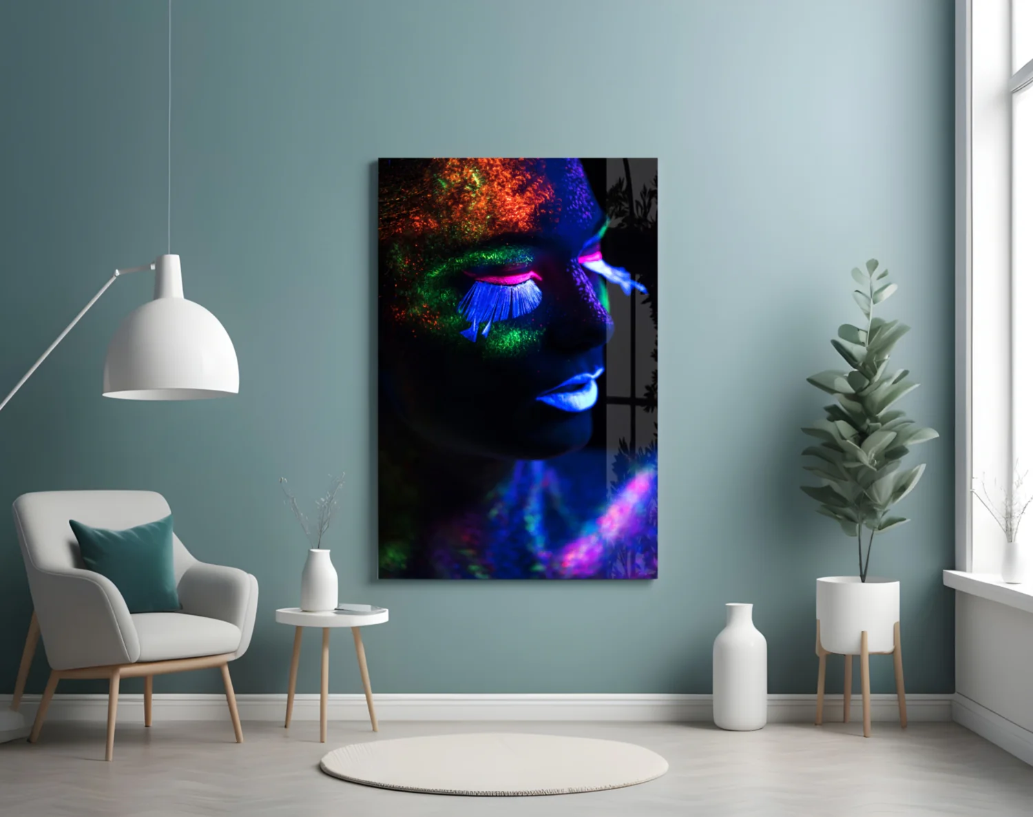 Neon Make Up Glass Wall Art - Image 4