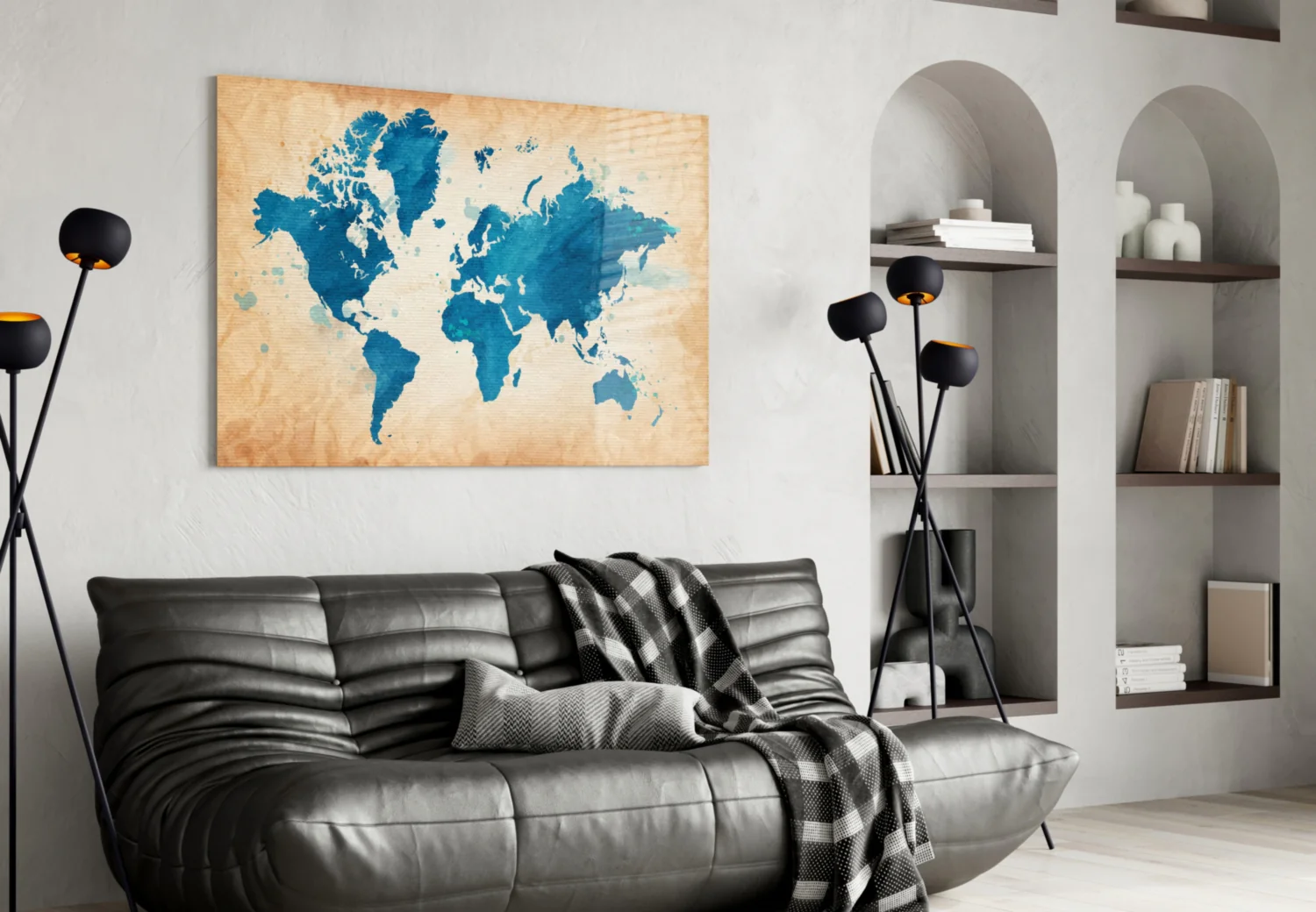 World Map Glass Wall Art - Image 4