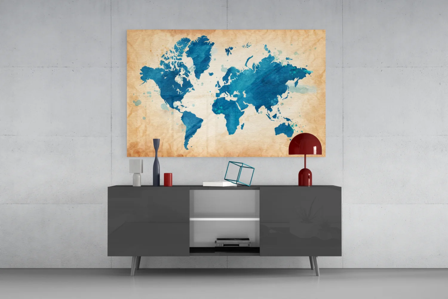 World Map Glass Wall Art - Image 8