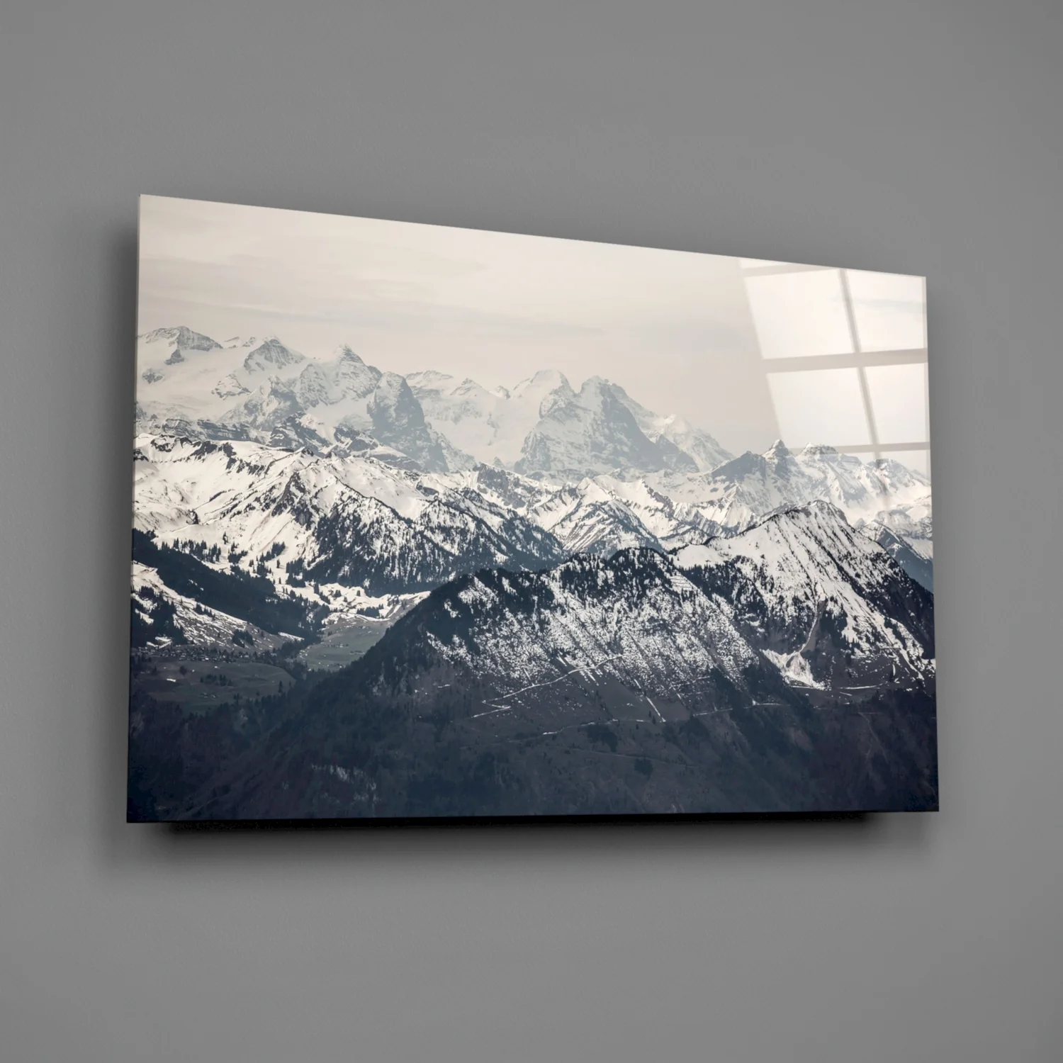 Snowy Mountains Glass Wall Art - Image 2