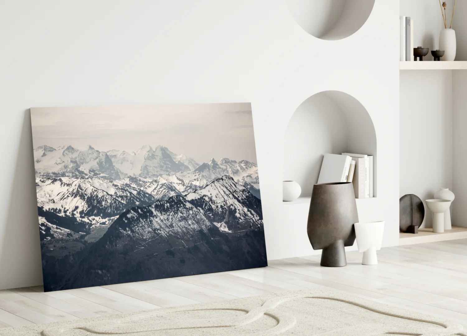 Snowy Mountains Glass Wall Art - Image 3