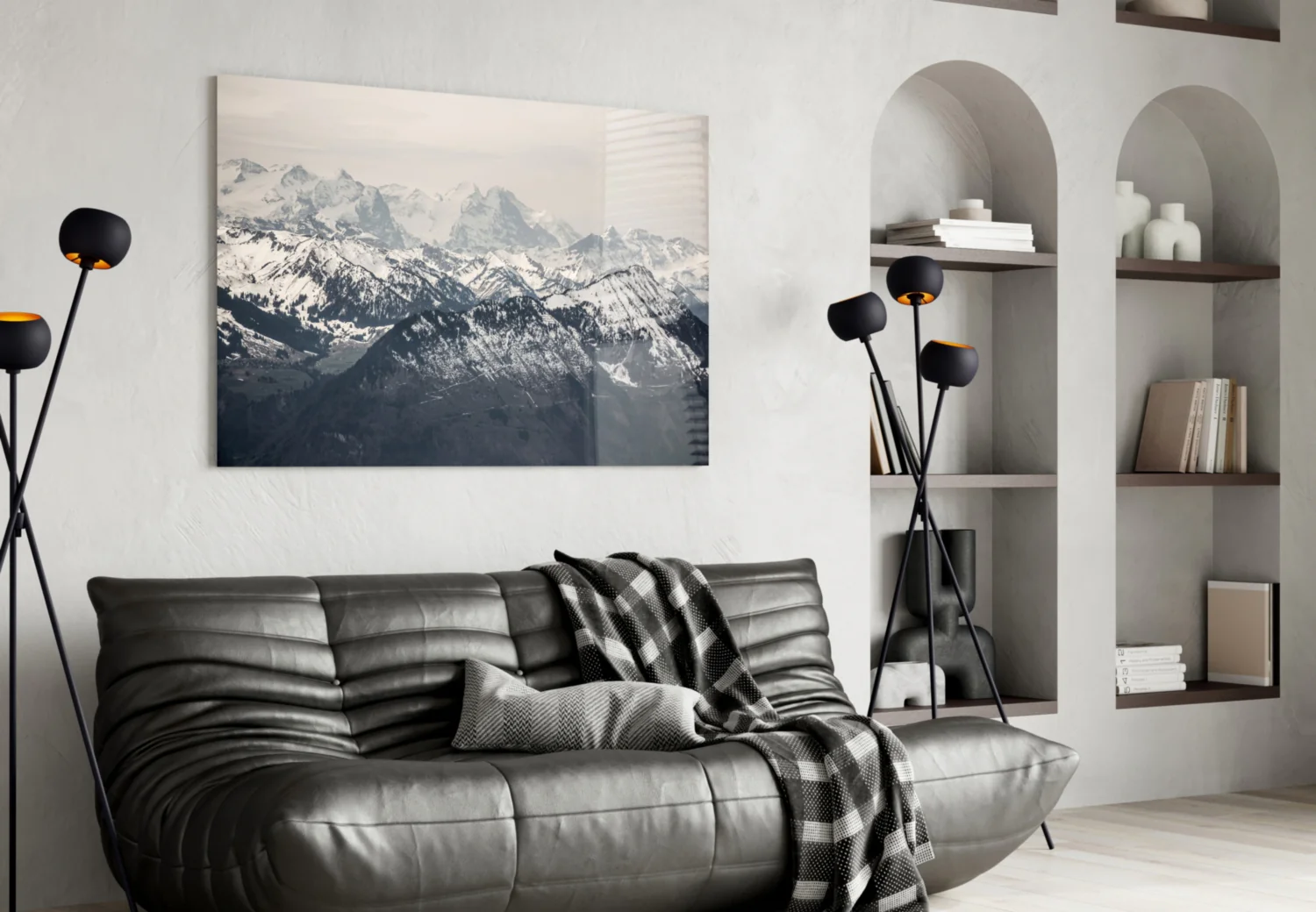 Snowy Mountains Glass Wall Art - Image 4