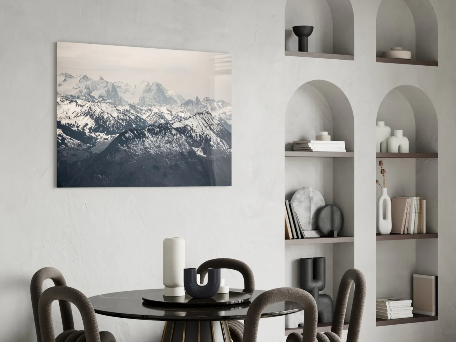 Snowy Mountains Glass Wall Art - Image 5